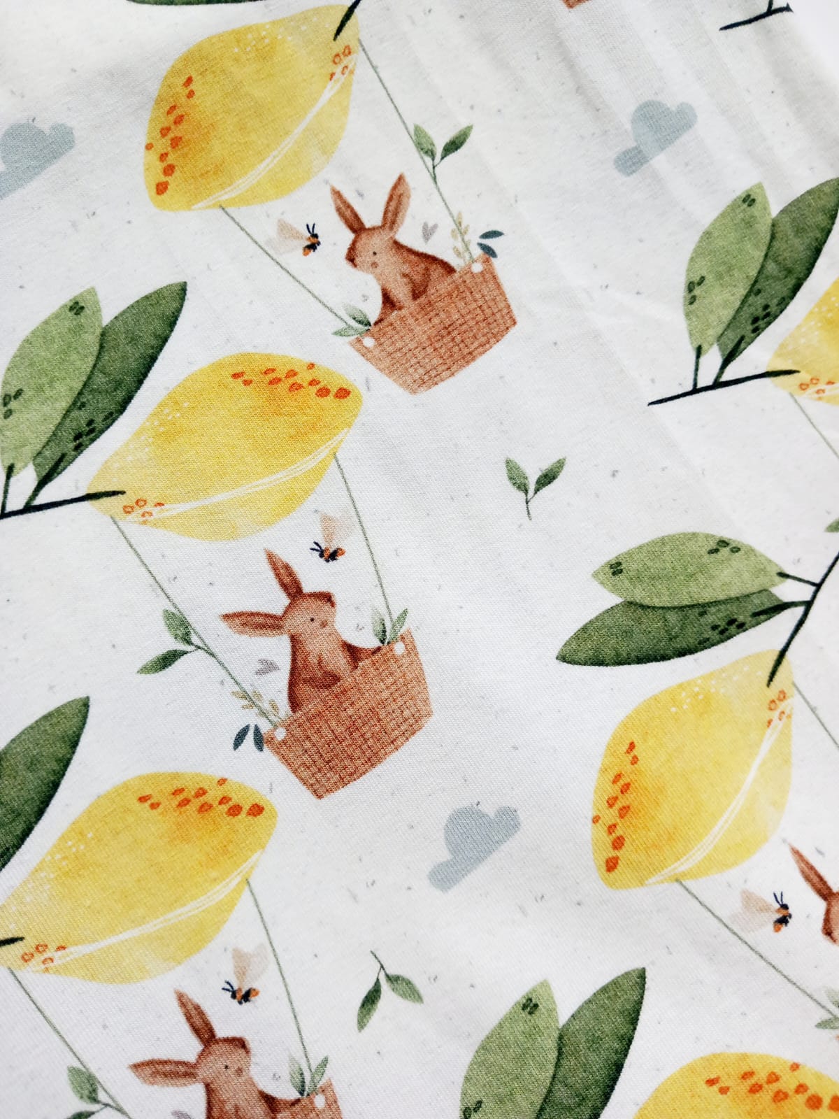 Lemons and bunnies dungaree romper