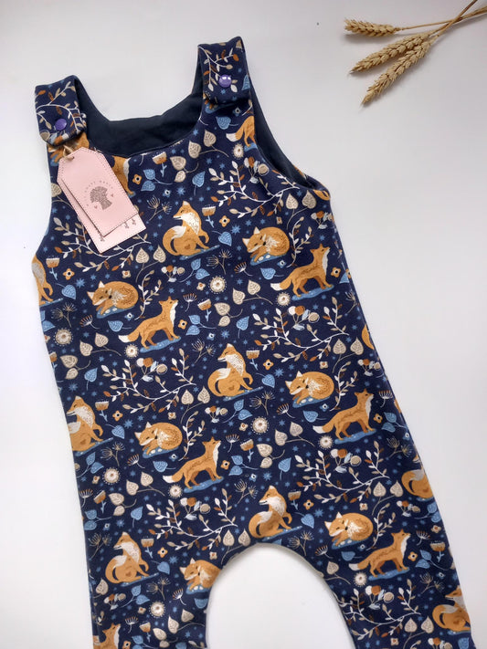 Foxes dungaree romper