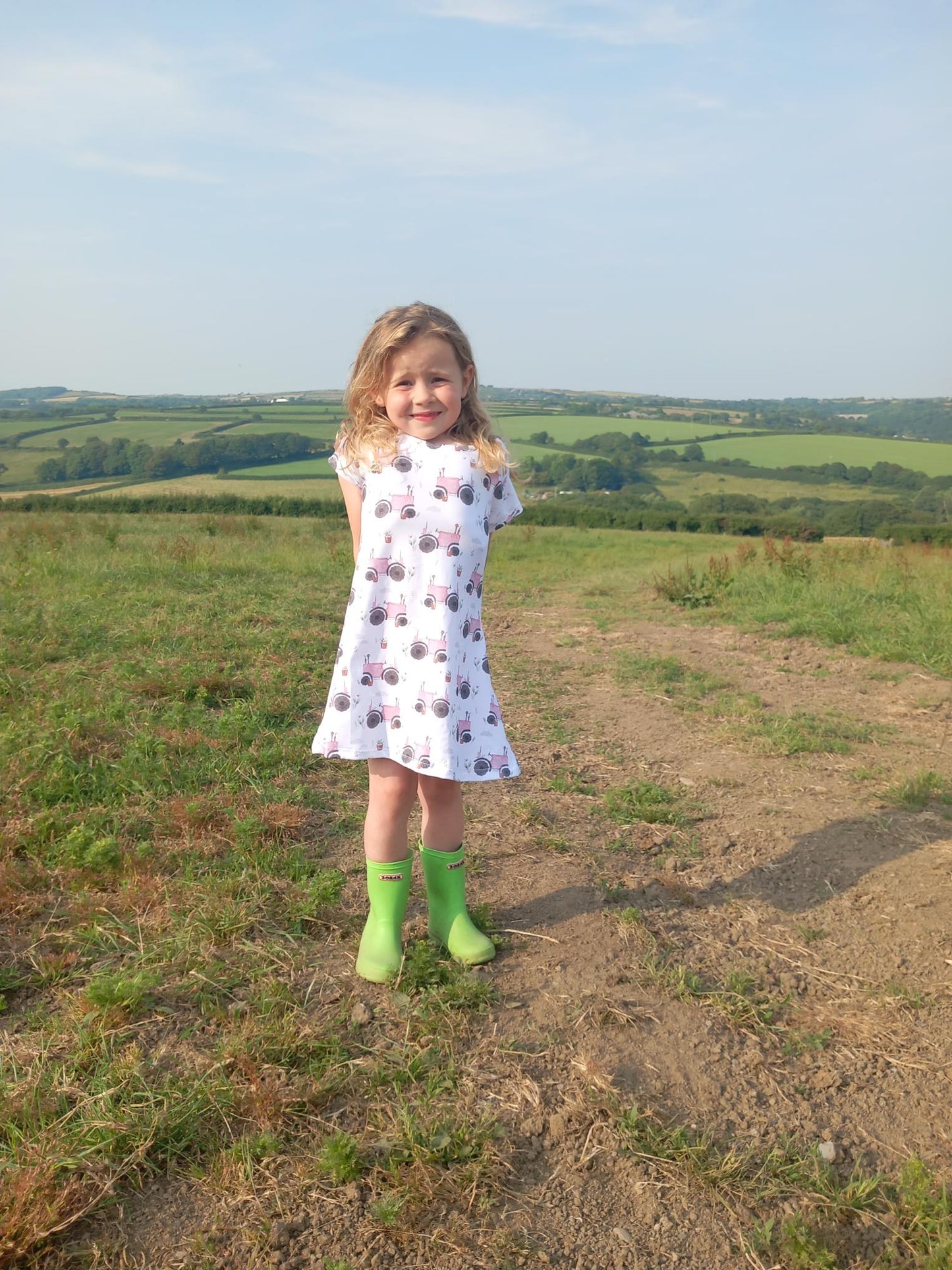 Pink tractor dress