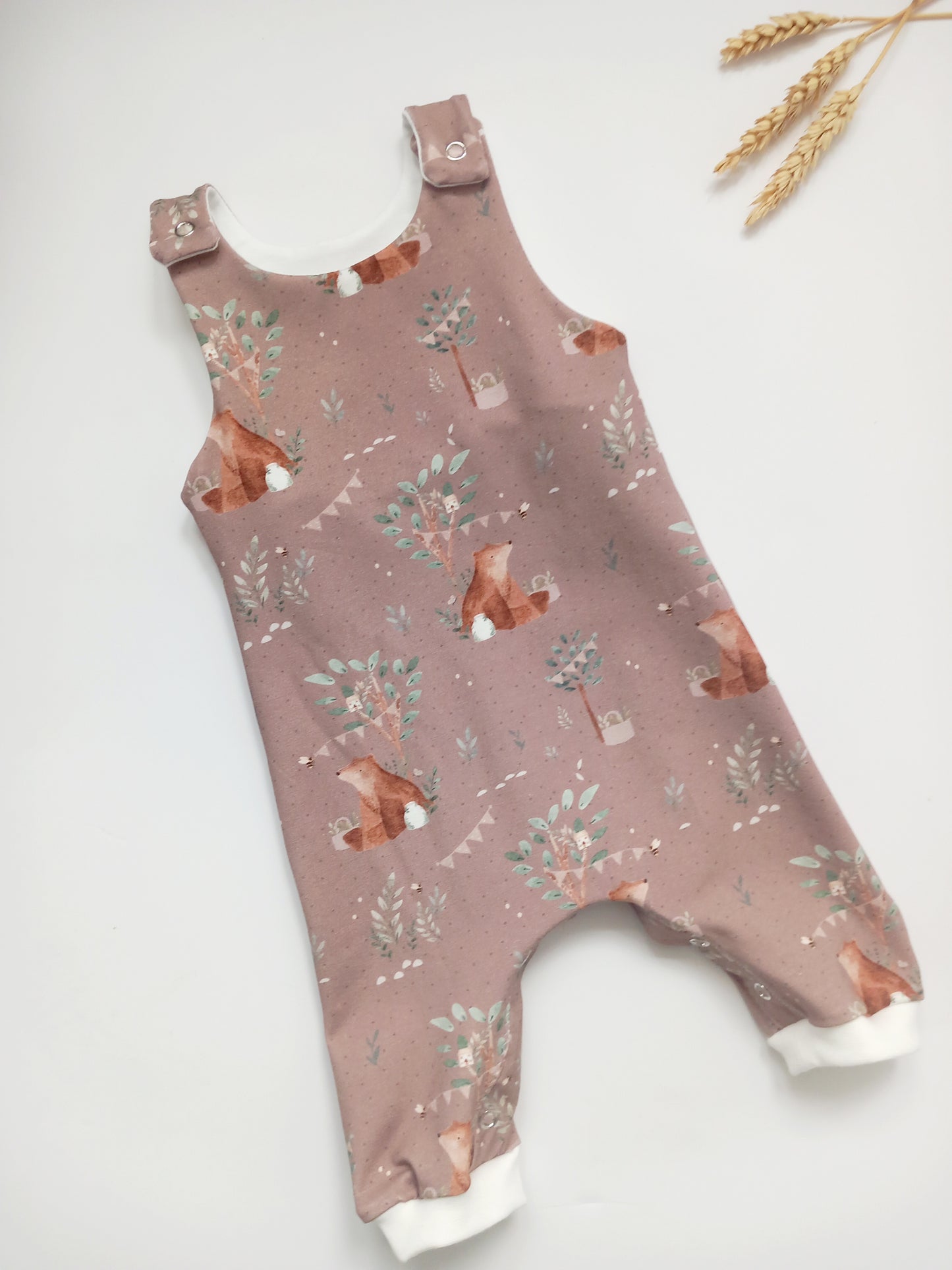 Bear dungaree romper