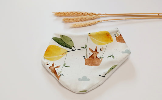 Dribble bibs (lemons and bunnies)