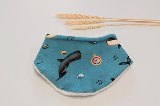 Whales in woolly jumpers dribble bib