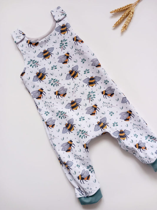 Bees dungaree romper