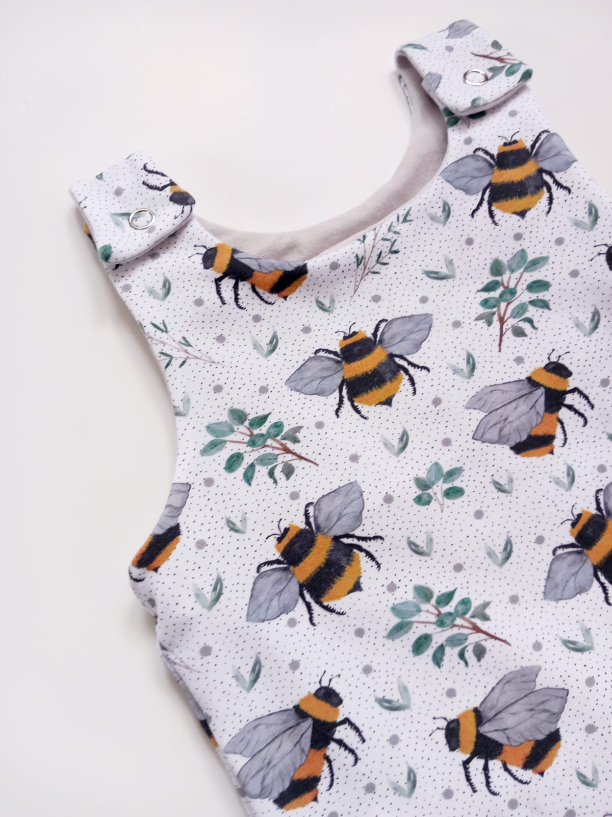 Bees dungaree romper