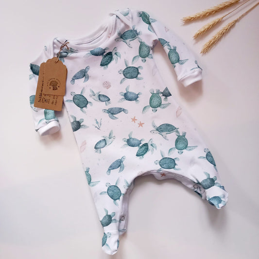 Footed sleepsuit (Tiny Turtle)