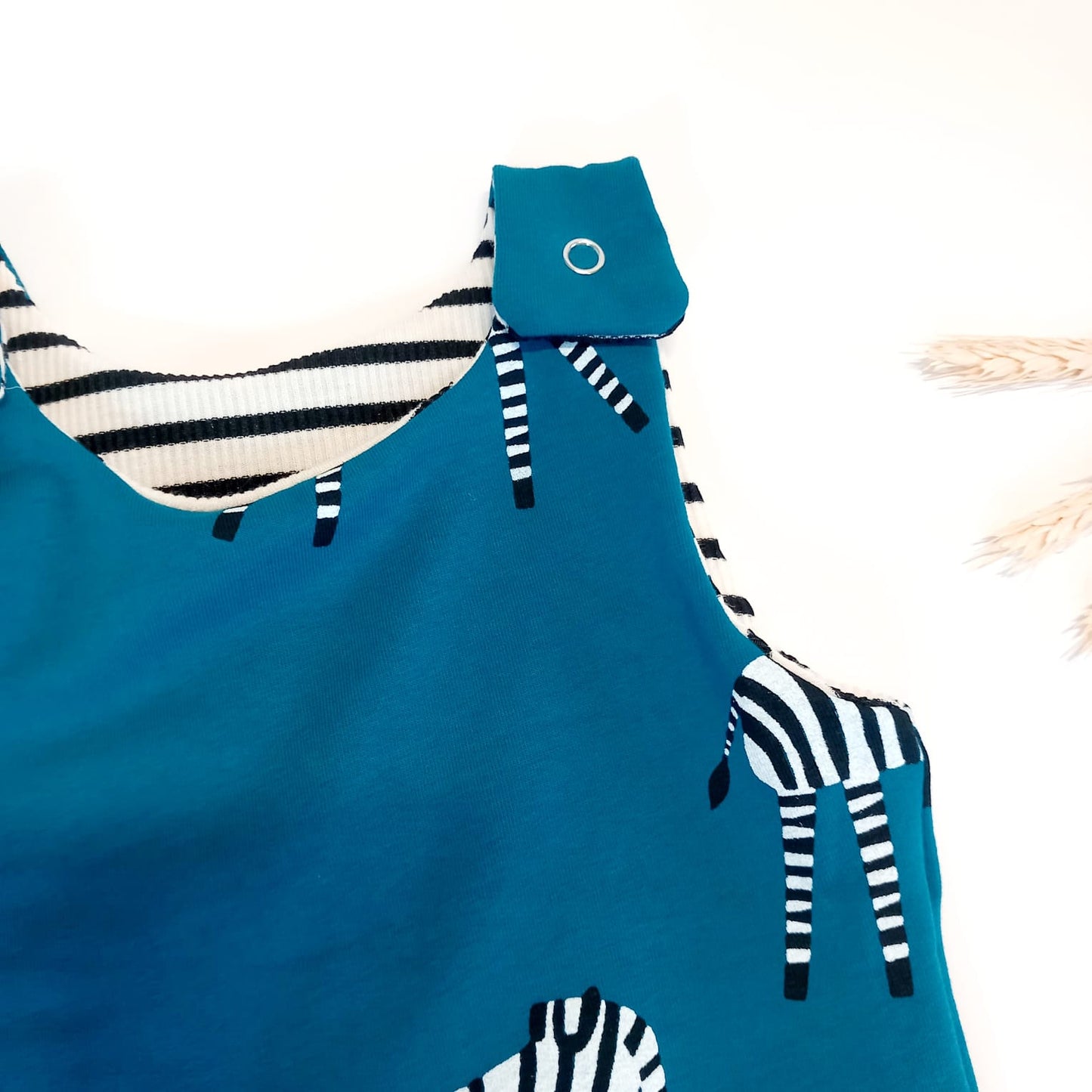 Zebra dungaree romper