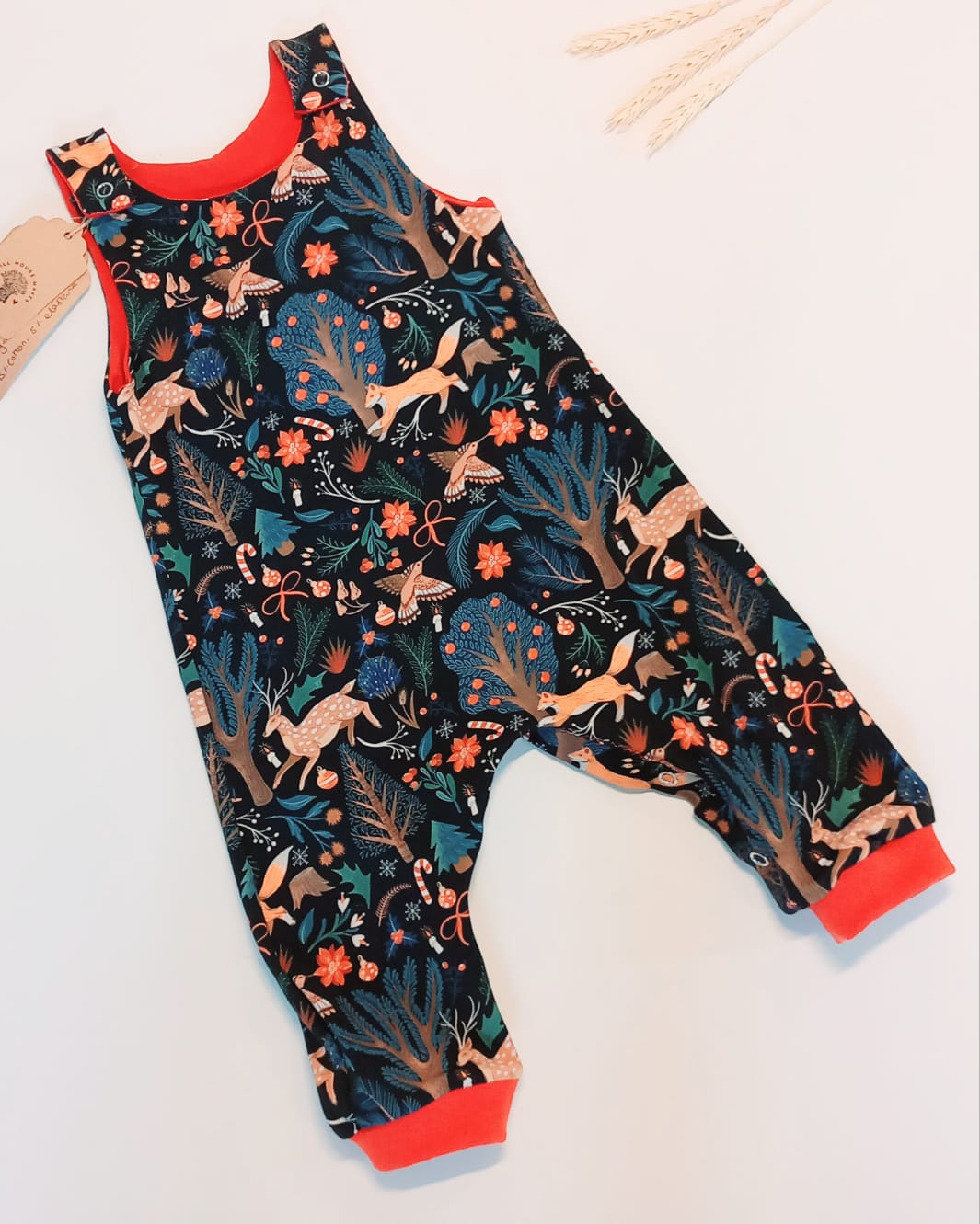 Christmas Dungaree Romper