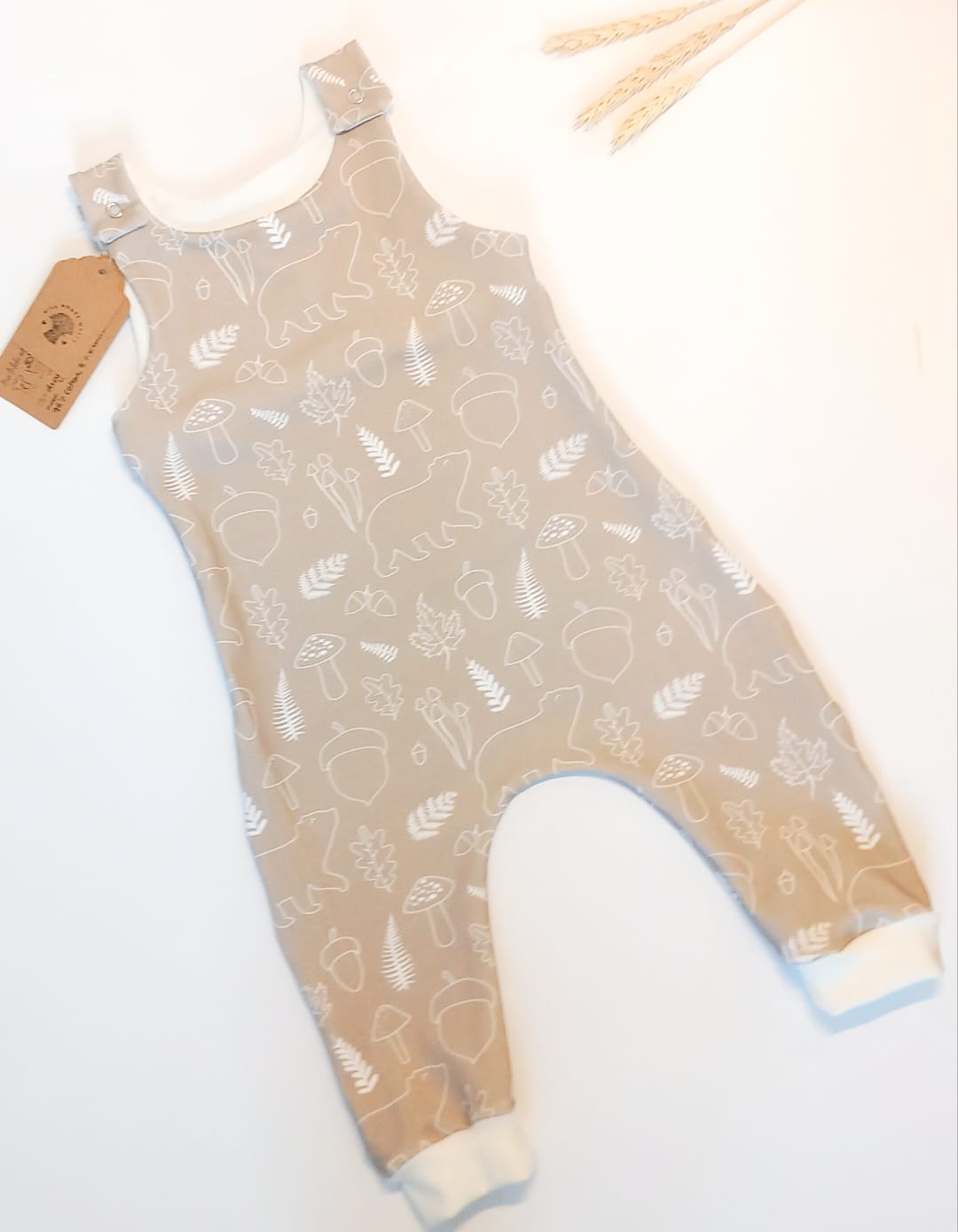 Woodland dungaree romper