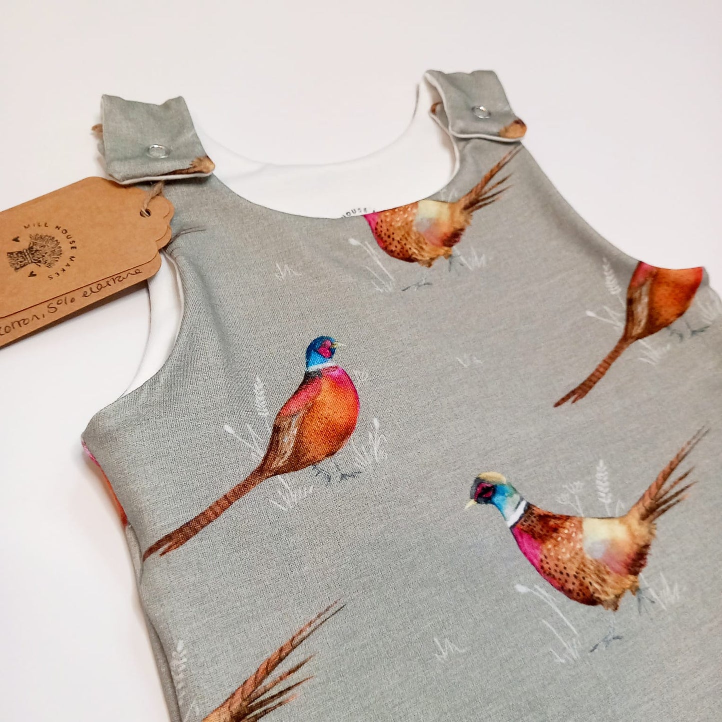 Pheasant dungaree romper