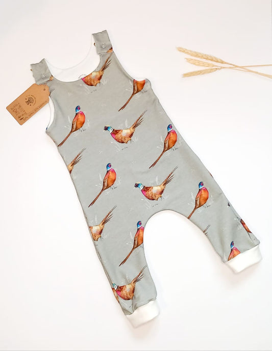 Pheasant dungaree romper