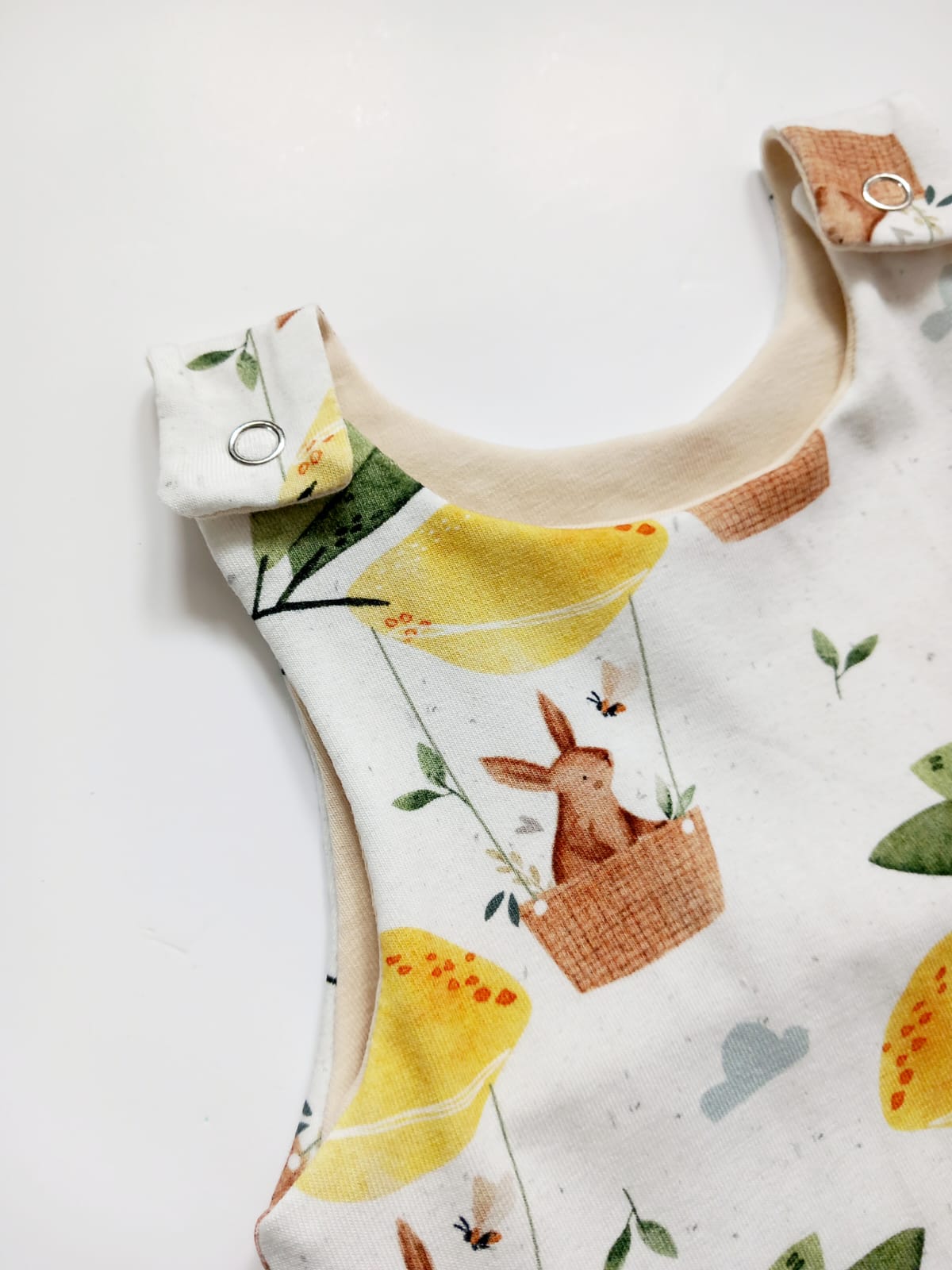 Lemons and bunnies dungaree romper